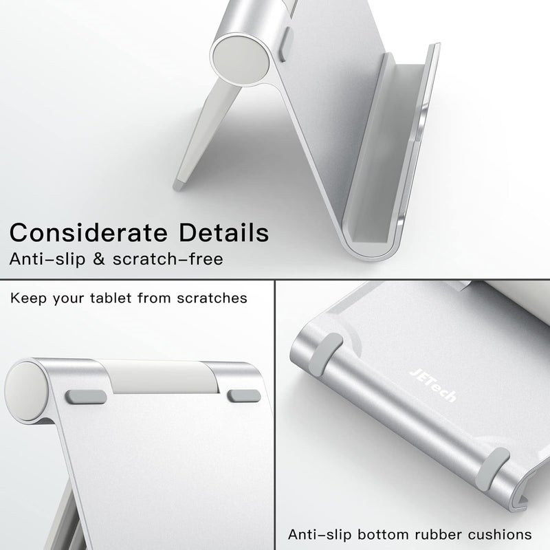 Jetech Tablet Stand, Adjustable Portable Desktop Holder, Foldable Dock For Ipad/Ipad Pro/Air/Mini, Galaxy Tab A8/A7 Lite/A7/S8/S7, Kindle, Tab/Phones(4-13"), Silver - Image 5
