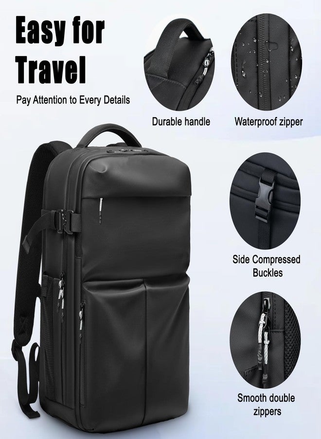 MANETTA Travel Backpack for Men, 17.3 Inch Laptop Backpack, Water Resistant Business backpack with Waterproof zipper，Carry on Backpack with 30L Large Capacity Bag for Work College Travel - Image 5