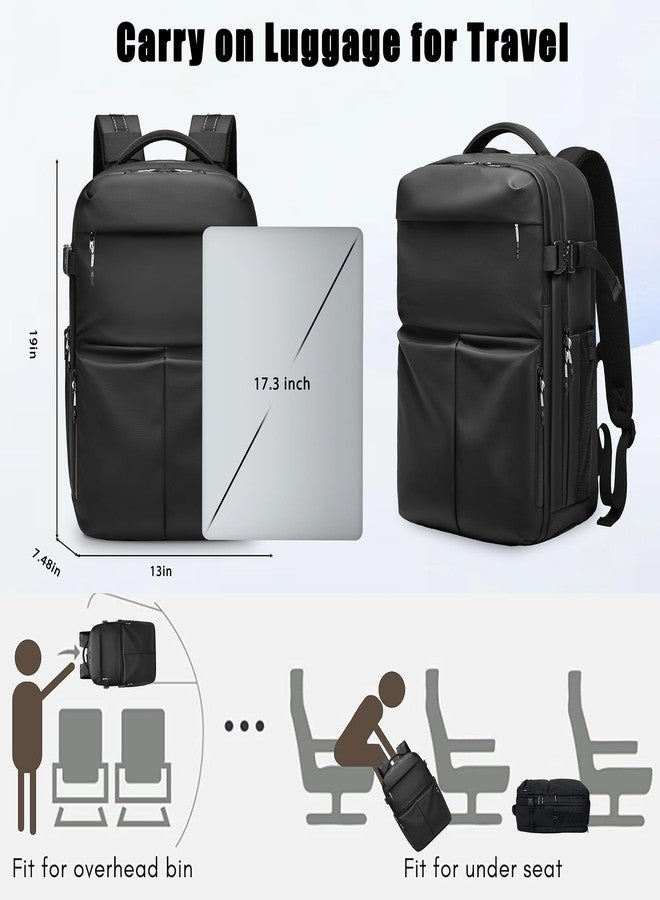 MANETTA Travel Backpack for Men, 17.3 Inch Laptop Backpack, Water Resistant Business backpack with Waterproof zipper，Carry on Backpack with 30L Large Capacity Bag for Work College Travel - Image 3
