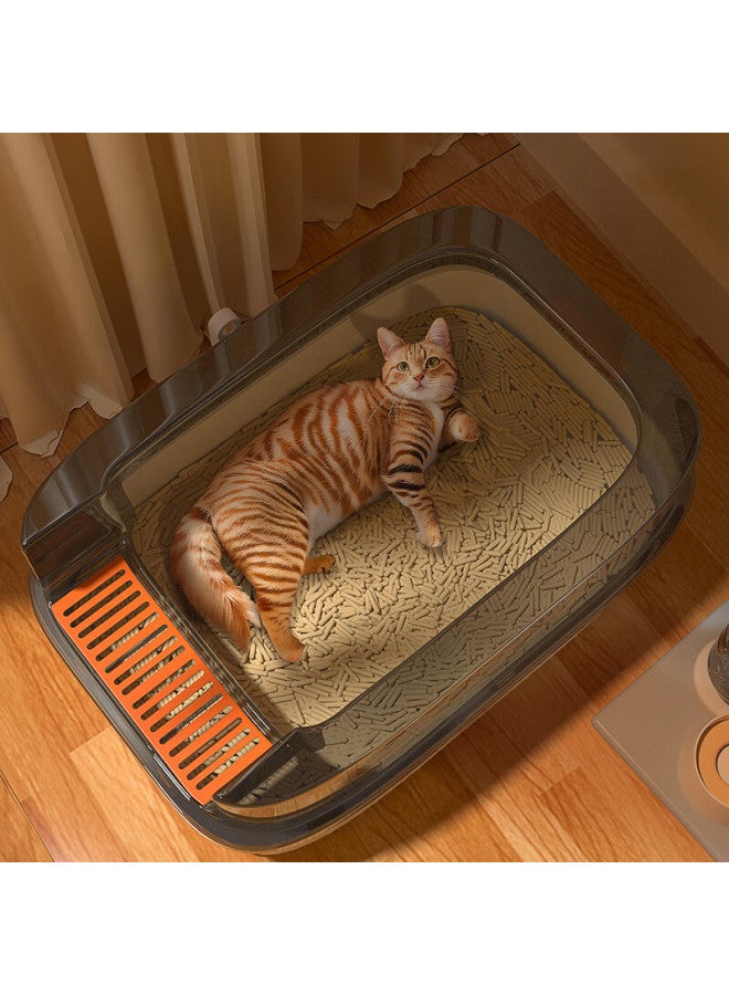 HelloJoy ojoy Cat Litter Box, Semi-enclosed, Deodorizing, Anti-splash, For Kittens And Adult Cats, Cat Toilet, With Scoop - Image 5