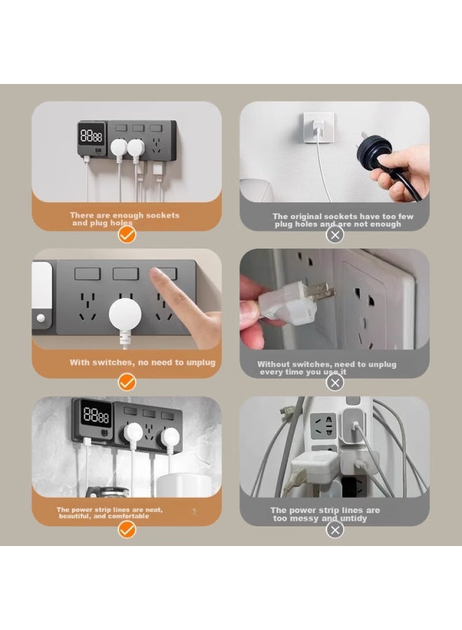 AUX Aokesi Wireless Switch, No Wiring Required, Dual Control, Smart Remote Control, Adhesive Panel, Home Lighting Controller, White Three-switch + 1 Adhesive Panel - Image 4