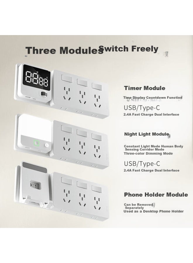 AUX Aokesi Wireless Switch, No Wiring Required, Dual Control, Smart Remote Control, Adhesive Panel, Home Lighting Controller, White Three-switch + 1 Adhesive Panel - Image 5