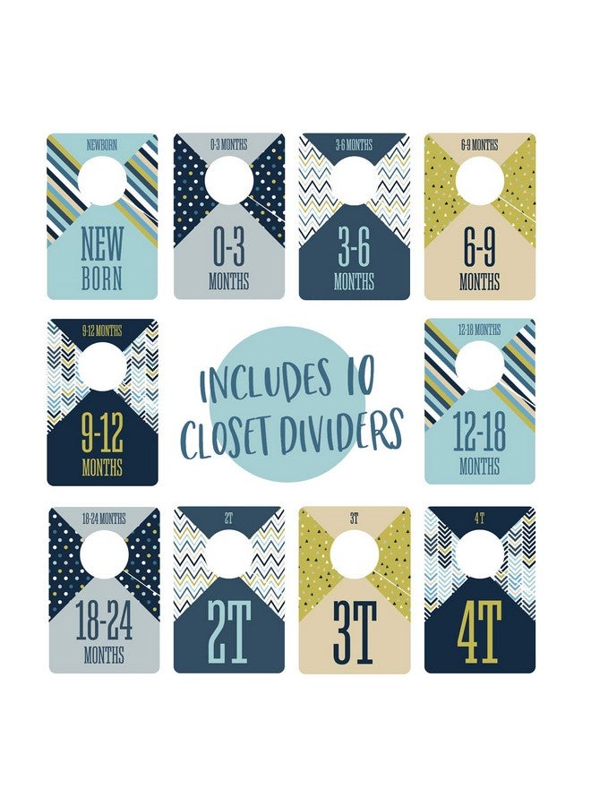 Canopy Street Baby Boy Closet Clothing Dividers/Closet Organizer For Baby Clothes Newborn To 4T / 4" x 6" Boy Nursery Clothes Size Dividers - Image 1