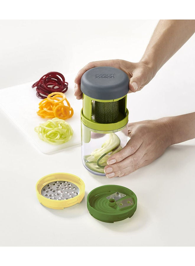 NIBEMINENT Spiro 3-In-1 Handheld Spiralizer Grey/Green/Clear 7.8x7.8x16cm - Image 2