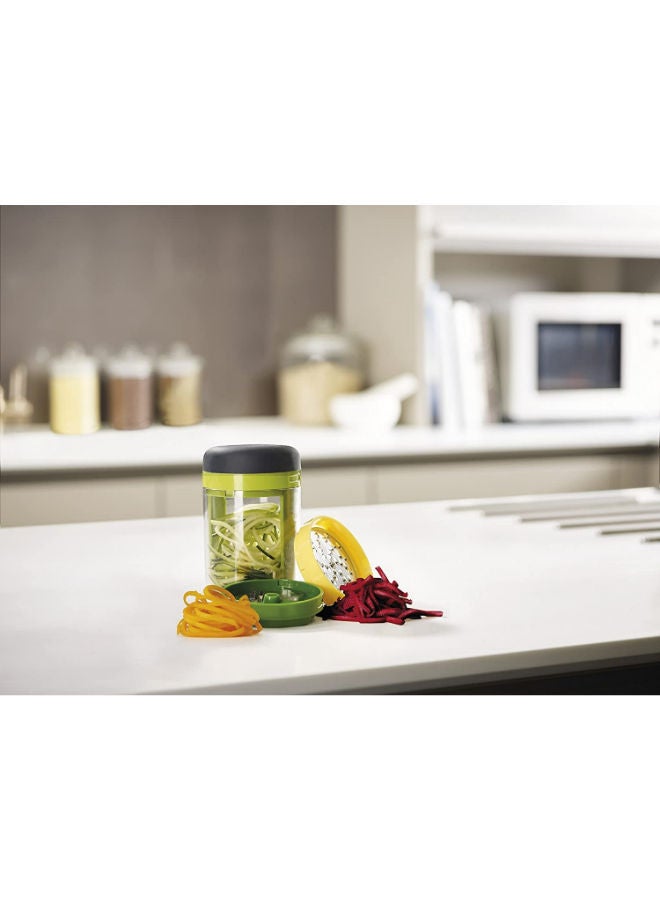 NIBEMINENT Spiro 3-In-1 Handheld Spiralizer Grey/Green/Clear 7.8x7.8x16cm - Image 4