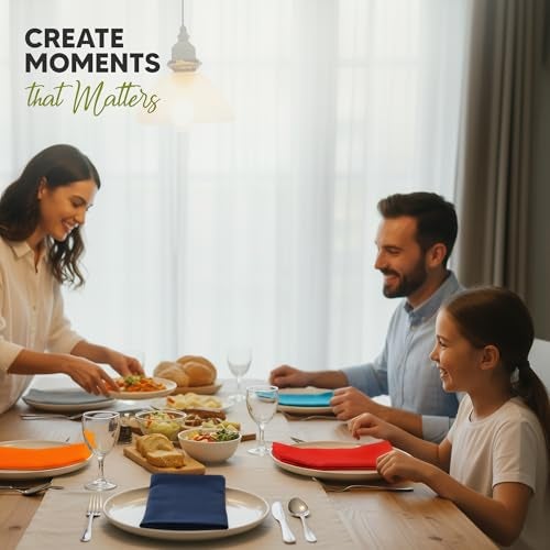 Utopia Kitchen Multi Color Cloth Napkins [12 Pack, 18x18 Inch] Absorbent Cotton Blend Washable and Reusable for Dinner, Restaurant, Lunch, Wedding and Hotel - Image 5