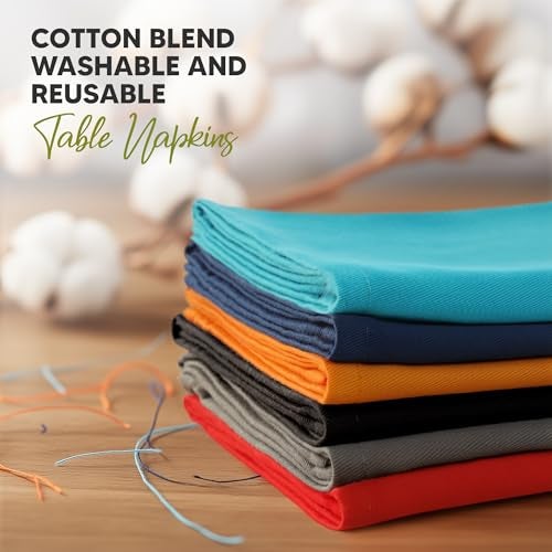 Utopia Kitchen Multi Color Cloth Napkins [12 Pack, 18x18 Inch] Absorbent Cotton Blend Washable and Reusable for Dinner, Restaurant, Lunch, Wedding and Hotel - Image 2