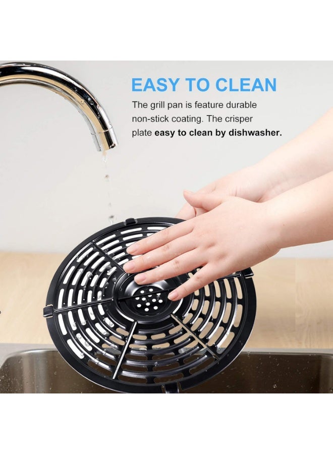 Air Fryer Grill Pan for Power XL 5QT, 8.7'' Round Non-Stick Air Fryer Replacement Tray Rack Parts Accessories Crisper Plate Grill Plate - Image 2
