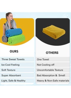 Gym Cooling Towels (3-Pack)  Ice Sensation Sweat Towel Quick Dry Microfiber Cloth for For Yoga Sport Gym Workout Fitness Running Swimming Camping Golf Football Outdoor Sports (100x30cm) - pzsku/ZE5DF9C29DD76D940A2E5Z/45/_/1731487856/a9d7a639-bad2-477b-bf25-71375f637356