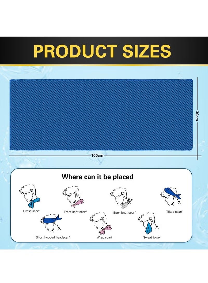 روك بو مناشف تبريد الصالة الرياضية (3 عبوات) منشفة عرق الجليد الإحساس بقطعة قماش ستوكات سريعة الجفاف لليوجا رياضة الصالة الرياضية تمرين اللياقة البدنية الجري السباحة التخييم الجولف كرة القدم الرياضة الخارجية (100x30cm) - Image 5
