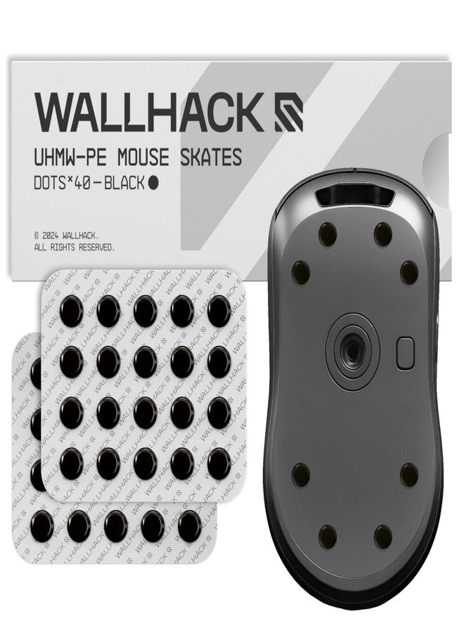 Wallhack Skates UHMW-PE Black Dots (Pack of 40) | Built for Precision Conscious Gamers | Lasting Performance and Smooth Movement - Image 1