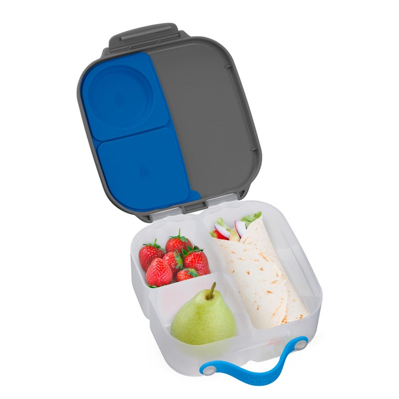 b.box Mini Lunch Box, Bento Box for Kids, Snack Container with 2 Leak Proof Compartments, Reusable Snack Containers with Lids, Kids Lunch Boxes Ages 3+, BPA Free, 4 1/4 Cup Capacity (Blue Slate) - Image 1