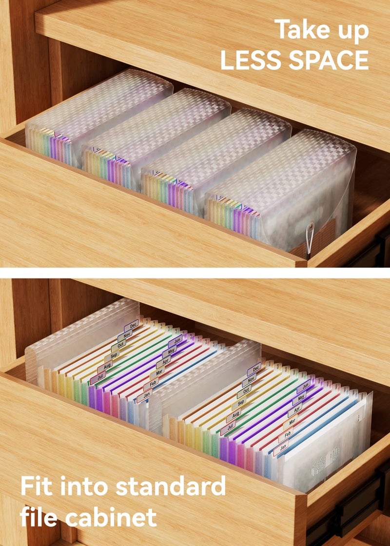 ABC life 12 Pockets Accordion File Organizer Expanding File Folders, Portable Monthly Bill Receipt Document Organiser, Expandable Accordian Filing Folder Letter A4 Size, Colored Tabs (Blue) - Image 5