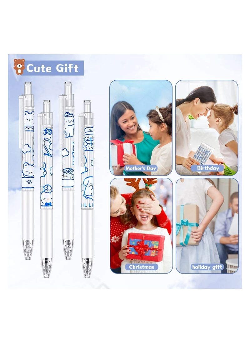 Y&D Gel Pens, 6Pcs Cute Pens Black Ink Retractable 0.5mm Cartoon Pen Pretty Nice Kawaii Office School Supplies Gifts for Kids Girls Boys Women Fun Journaling  - Image 2