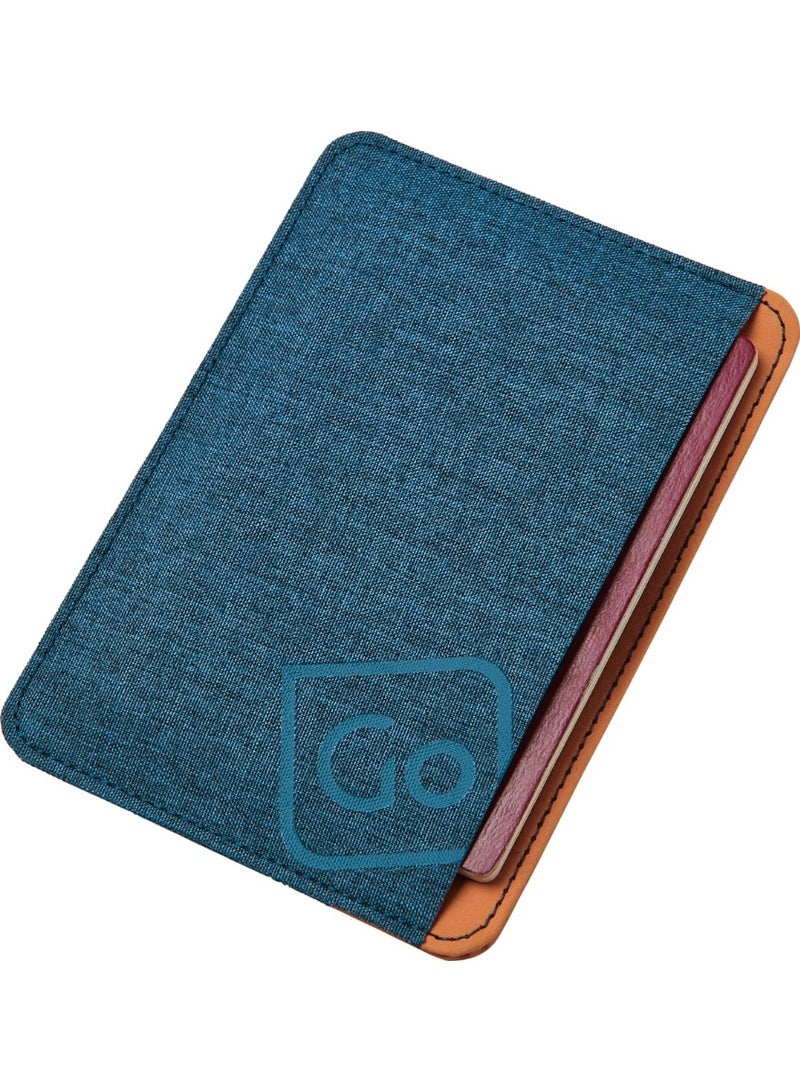 Go TRAVEL GO RFID Passport Slip GO676.101 Blue RFID Blocking Passport Holder Travel Document Wallet - Image 1
