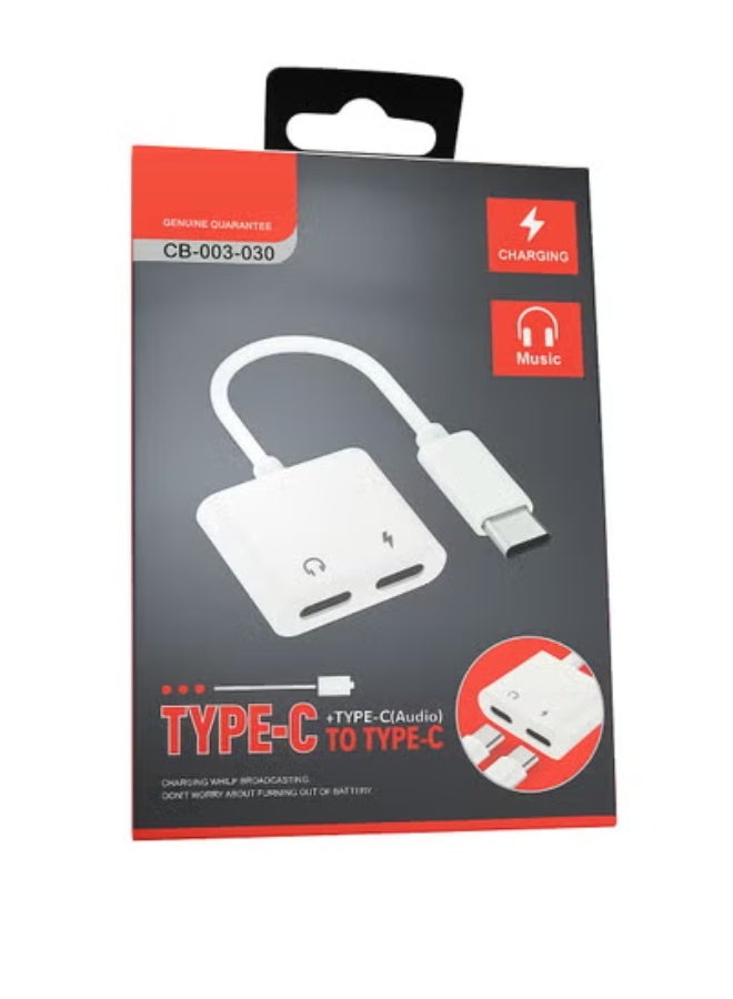 Type-C USB Audio Adapter – 2-in-1 USB-C Male to Dual USB-C Female (Audio + Charging) – Supports Power Delivery up to 36V – Simultaneous Listening and Charging  - Image 5