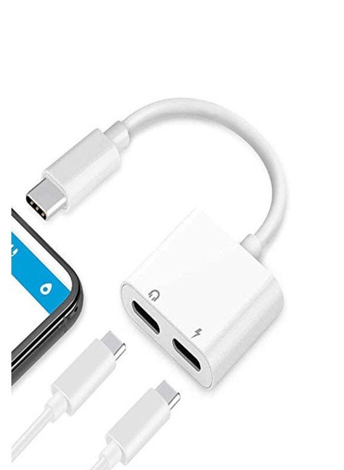 محول Type-C إلى صوت + شحن – يدعم 36W – تشغيل واستماع بنفس الوقت بدون مشاكل (لون  أبيض وأسود) - Image 3