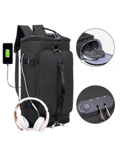 Anti theft Duffel Bag Independent Shoe Warehouse Backpack for Men Outdoor Travel Sports Gym Black