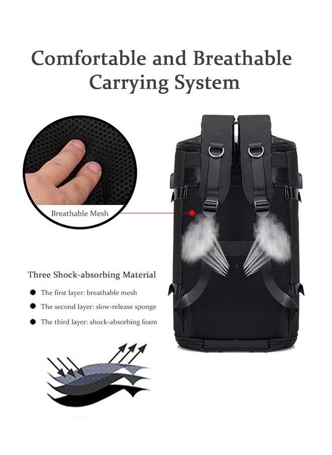 MIXDE - Anti theft Duffel Bag Independent Shoe Warehouse Backpack for Men Outdoor Travel Sports Gym Black - Image 1