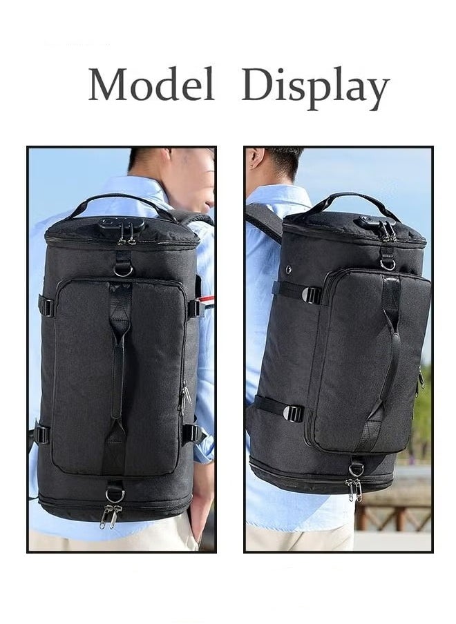 MIXDE - Anti theft Duffel Bag Independent Shoe Warehouse Backpack for Men Outdoor Travel Sports Gym Black - Image 1