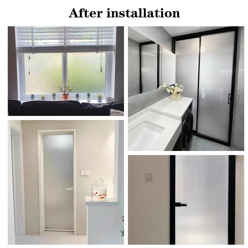 HomeVera Window Privacy Film Tint Glass Film Self Adhesive Glass Film - Fluted |16 X 36 Inchs - Image 2