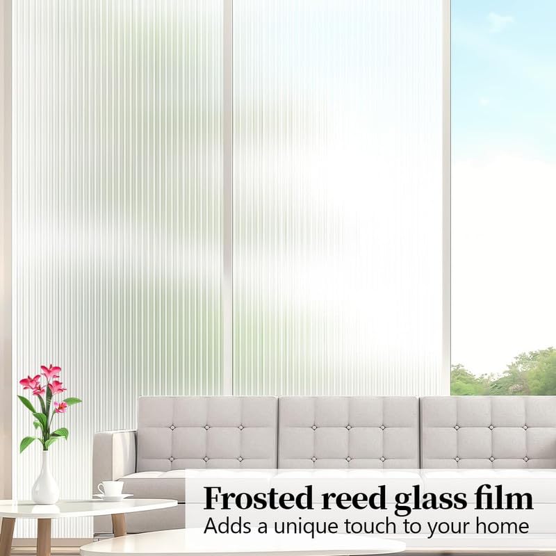 HomeVera Window Privacy Film Tint Glass Film Self Adhesive Glass Film - Fluted |16 X 36 Inchs - Image 4