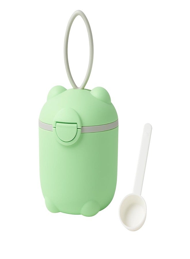 GUCHIGU Silicone Baby Milk Powder Dispenser Box with Scoop, BPA-Free Double Layer Formula Container, Food Grade Snack Storage for Kids & Travel (340gm, PB2255A Green) - Image 1