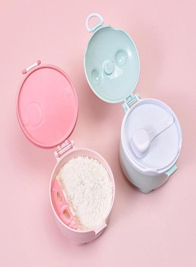 GUCHIGU Silicone Baby Milk Powder Dispenser Box with Scoop, BPA-Free Double Layer Formula Container, Food Grade Snack Storage for Kids & Travel (340gm, PB2255A Green) - Image 2