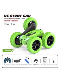 Explosion Wheel Off-road Double-sided Remote Control Car Gesture Induction Electric Rollover Stunt Drift Boy Toy Racing-Color:Off-road Wheel-green [handle Remote Control + Watch Remote Control] English Box-Scale:Two Sets Of Batteries