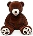 MorisMos Smile Giant Teddy Bear 51inch Large Stuffed Bears with Big Footprints Big Stuffed Animals Cuddly Plush Gifts for Girlfriends Boyfriend Dark Brown - Image 4