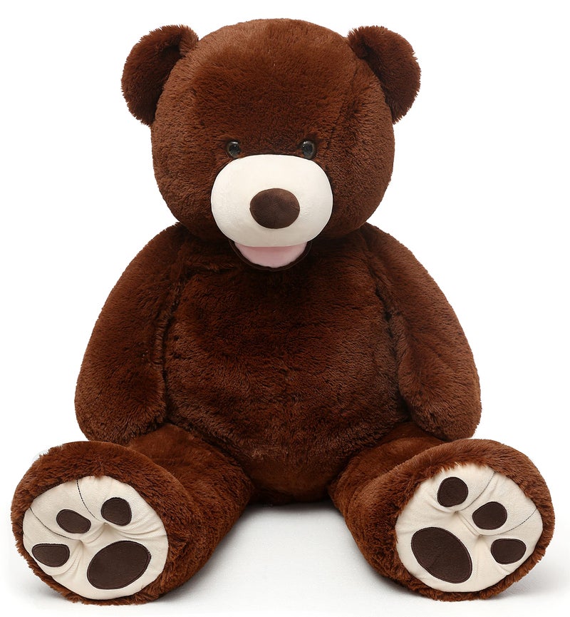 MorisMos Smile Giant Teddy Bear 51inch Large Stuffed Bears with Big Footprints Big Stuffed Animals Cuddly Plush Gifts for Girlfriends Boyfriend Dark Brown - Image 2