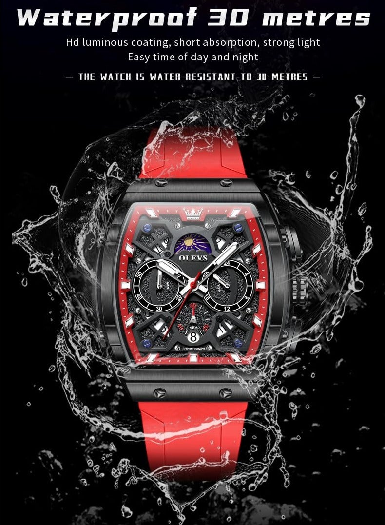 أوليفز ساعة OLEVS للرجال مقاومة للماء وسوار سيليكون مضيء 2942 - Image 3