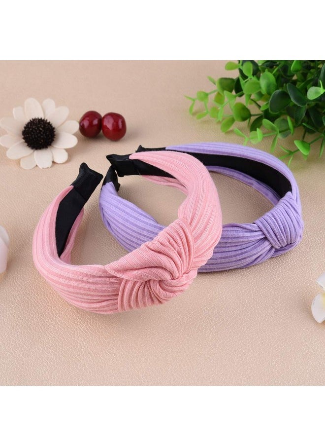 SIQUK 15 Pieces Top Knot Headband Turban Headbands With Cross Knot Wide Cloth Knotted Headbands For Womem And Girls  - Image 5