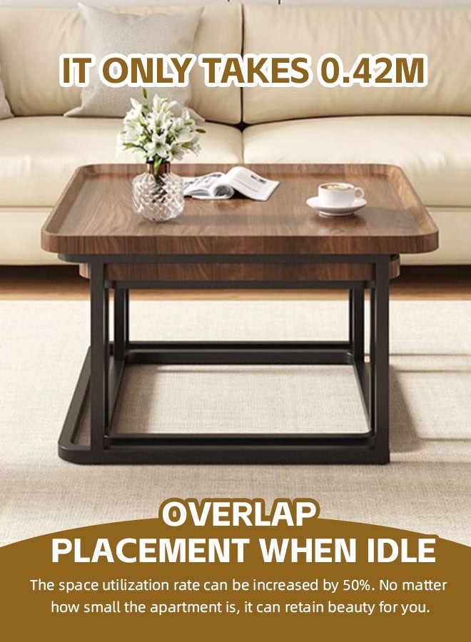 Ammar Space Nesting Coffee Table Set of 2 Modern Sofa Coffee Table Stackable Side Table Coffee Tables for Living Room Tables Easy Assembly Wooden Center Table - Image 5