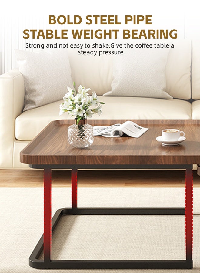 Ammar Space Nesting Coffee Table Set of 2 Modern Sofa Coffee Table Stackable Side Table Coffee Tables for Living Room Tables Easy Assembly Wooden Center Table - Image 4