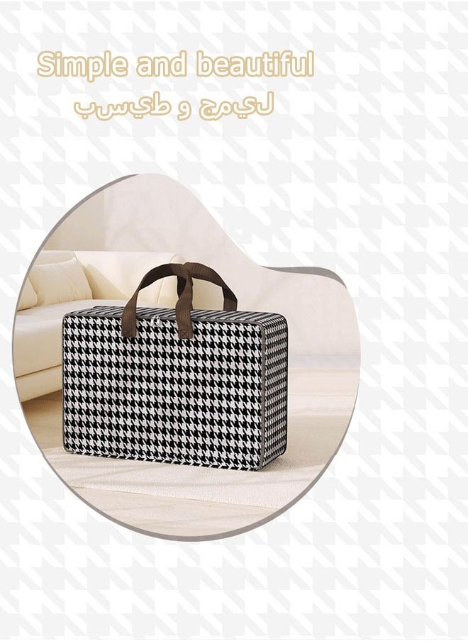 Generic Quilt Storage Bags Extra Large Storage Bags Clothes Storage Bag Houndstooth Pattern Printed Folding Organizer Bag For Clothes Pillows Blankets Bedding Watercolors storage bags85*30*60cm(150l)  - Image 4