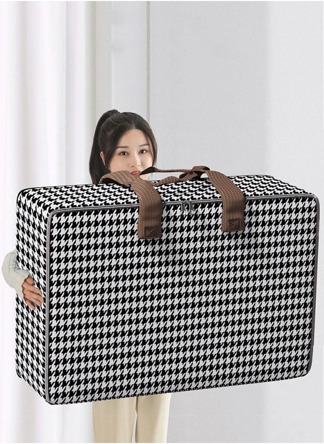 Generic Quilt Storage Bags Extra Large Storage Bags Clothes Storage Bag Houndstooth Pattern Printed Folding Organizer Bag For Clothes Pillows Blankets Bedding Watercolors storage bags85*30*60cm(150l)  - Image 5