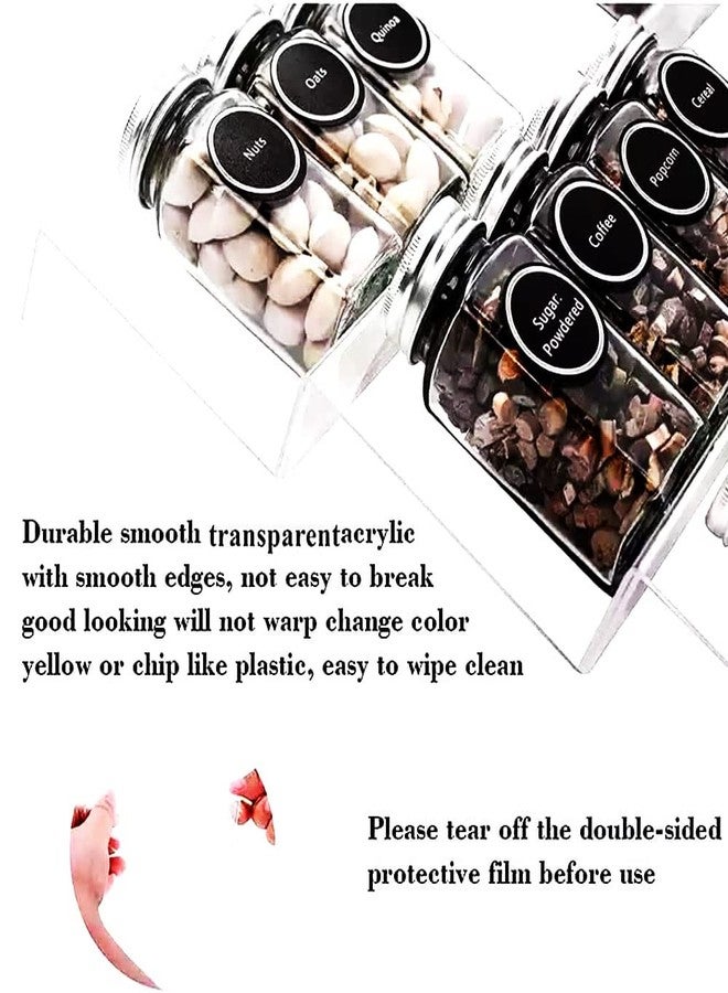 Delavala Spice Drawer Organizer with 60 Spice Labels, Acrylic Seasoning Organizer Rack, Clear Spice Rack Tray, Kitchen Seasoning Jars Drawers Insert - Image 5