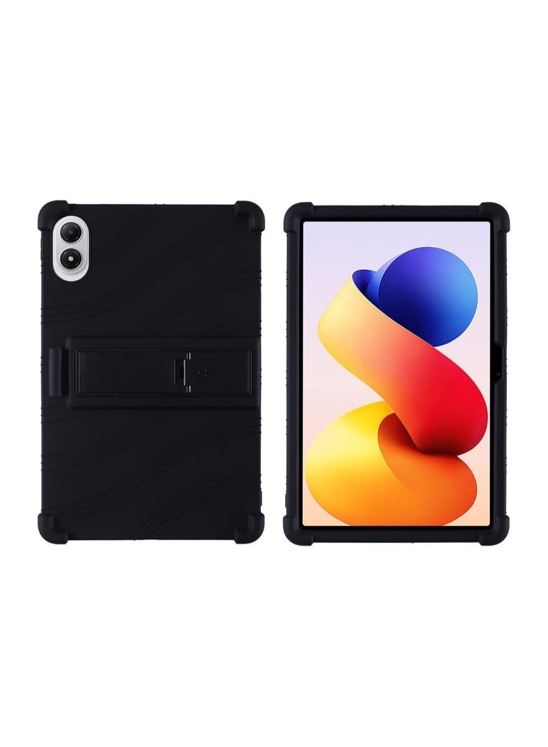 عام غطاء سيليكون واقٍ متوافق مع Xiaomi Poco Pad M1 12.1 بوصة - غطاء أطفال بألواح خلفية صلبة من PC مع حامل آمن، مزود بـ 4 وسائد هوائية ممتصة للصدمات