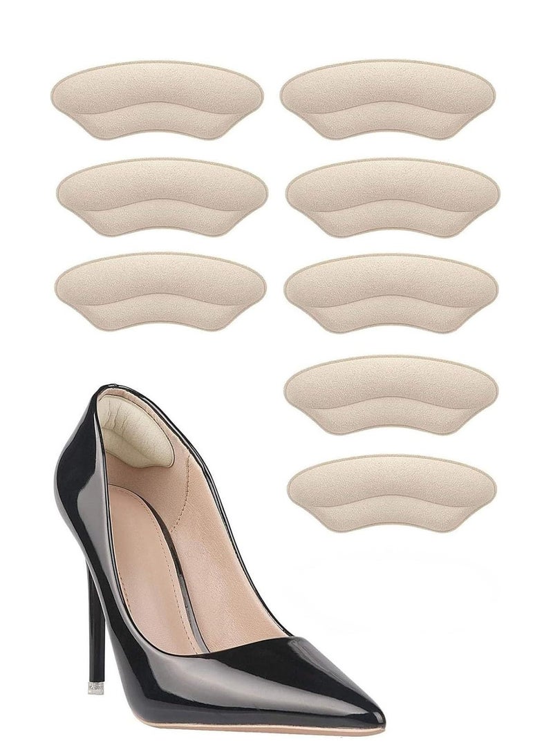 Generic Heel Grips Inserts for Loose Shoes, Self-Adhesive Heel Cushion Pads for Shoes Too Big, Soft Heel Protectors for Blisters, Heel Pain, Slipping, and Rubbing – Improved Shoe Fit (Beige, 4 Pairs) - Image 1