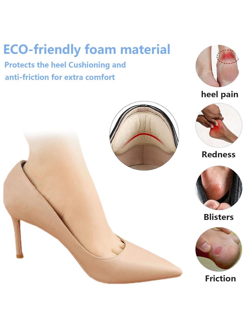 Generic Heel Grips Inserts for Loose Shoes, Self-Adhesive Heel Cushion Pads for Shoes Too Big, Soft Heel Protectors for Blisters, Heel Pain, Slipping, and Rubbing – Improved Shoe Fit (Beige, 4 Pairs) - Image 3