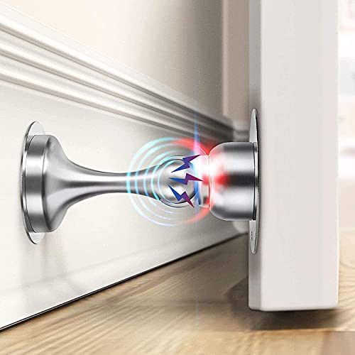 WINONLY Door Stopper, Magnetic Door Stop, Stainless Steel, Magnetic Door Catch, 3M Double-Sided Adhesive Tape, No Drilling, Screws for Stronger Mount, Hold Your Door Open, 1 Pack to Have a Try - Image 1