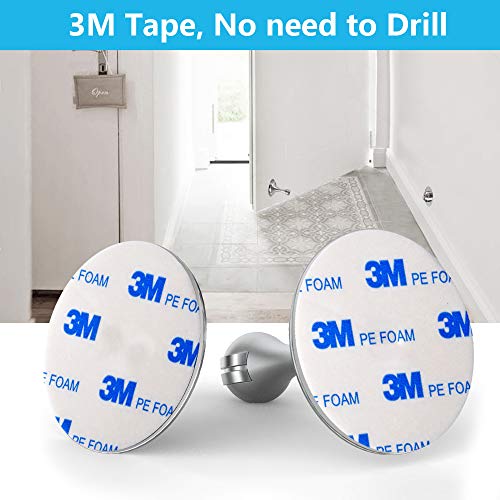 WINONLY Door Stopper, Magnetic Door Stop, Stainless Steel, Magnetic Door Catch, 3M Double-Sided Adhesive Tape, No Drilling, Screws for Stronger Mount, Hold Your Door Open, 1 Pack to Have a Try - Image 4