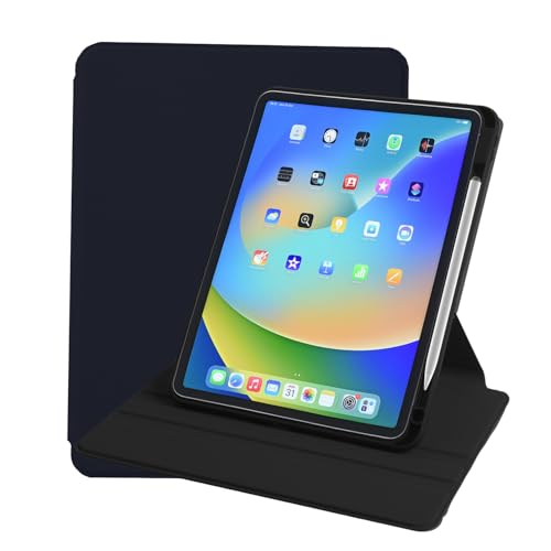 Arctic Fox Smart Folio Rotating Cover Case for iPad Air 11 inch M3/M2 2025/2024, iPad Air 5th/4th Gen Case 10.9 Inch, 360 Degree Rotation Protective Stand Cover Clear Back (Black) - Image 2