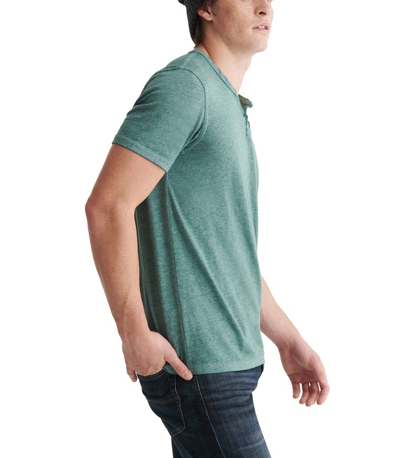 Lucky Brand mens Venice Burnout Notch Neck Tee T Shirt, June Bug, Large US - Image 3