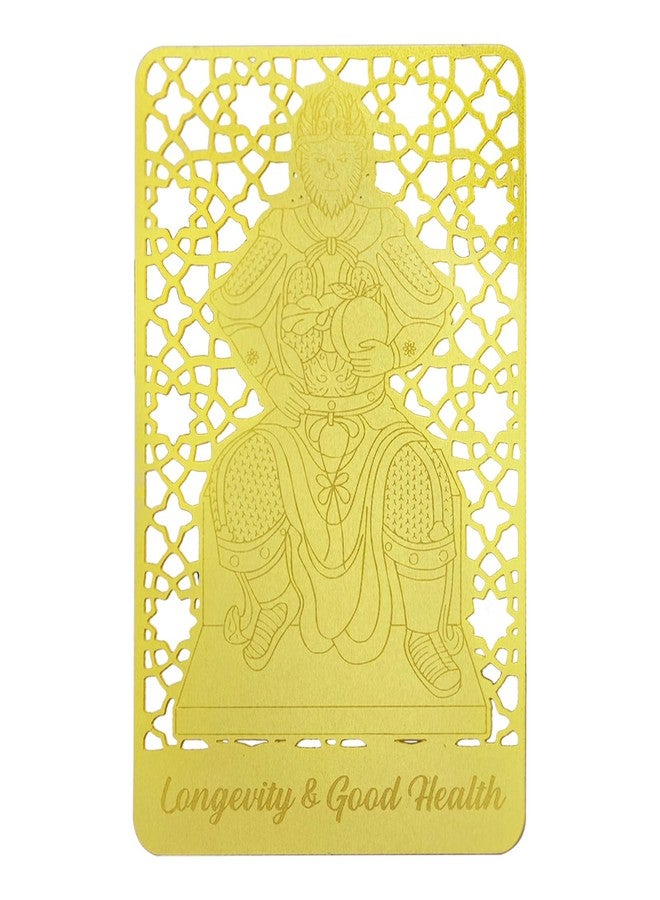 Fengshuibringluck Feng Shui Sun Wu Kong Longevity & Good Health Gold Amulet Card - Image 1