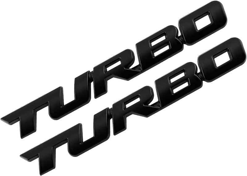 OAN 3D Turbo Premium Car Side Fender Rear Trunk Emblem Alloy Badge Decals Sticker for All Cars Trucks SUV (Black) - Image 1