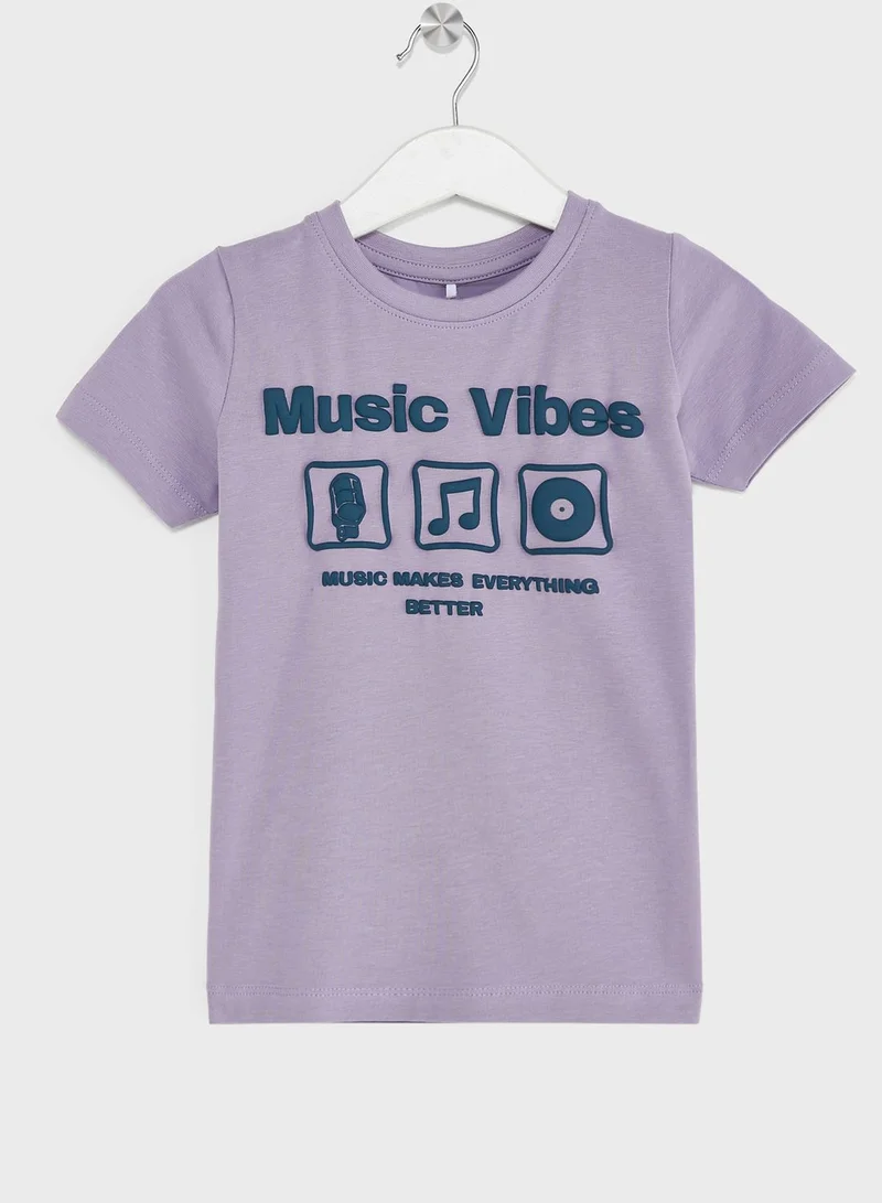 NAME IT Kids Music Vibes Crew Neck T-Shirt