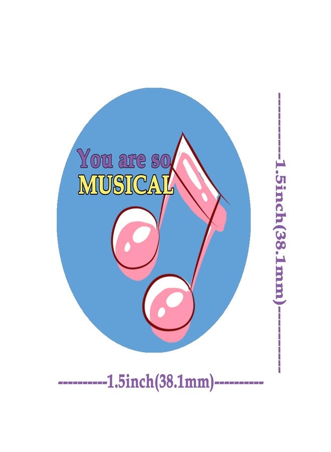 Topabel 500 Pcs Music Teacher Reward Stickers for Kids Reward,1.5 inches Instrument Themed Stickers Label Inspirational Music Stickers for Student Incentives Education Back to School Classrooms,6 Design - Image 2
