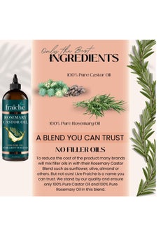 Live Fraiche Live Fraiche Rosemary Castor Oil for Hair Growth Oil (16oz) Natural Hair Growth Serum - Pure Castor Oil with Rosemary Oil for Hair Growth and Thickening - Reduce Hair Loss & Promote a Healthy Scalp  - Image 2